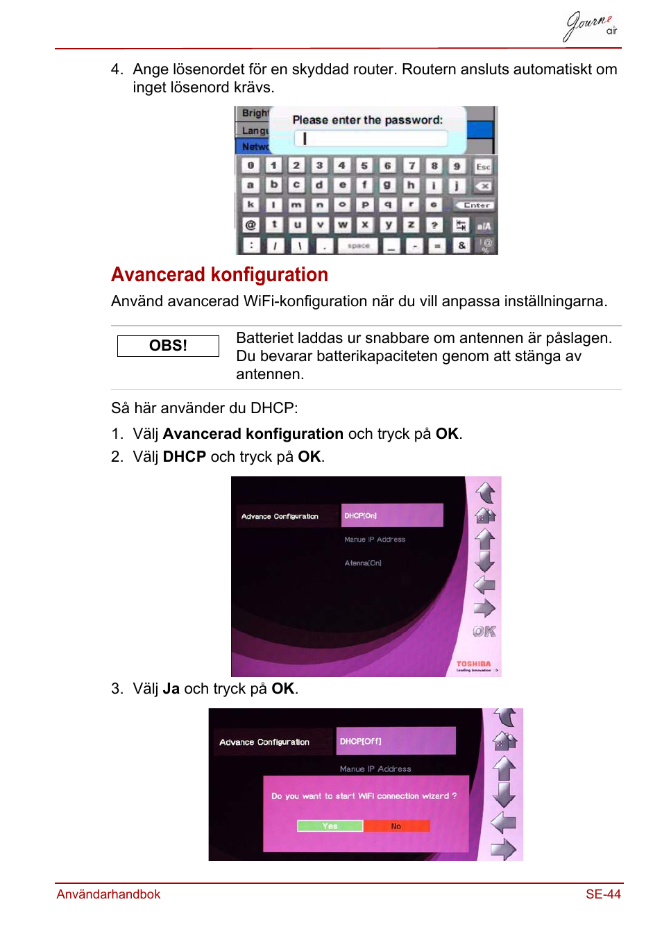 Avancerad konfiguration | Toshiba JournE Air800-801 User Manual | Page 687 / 706