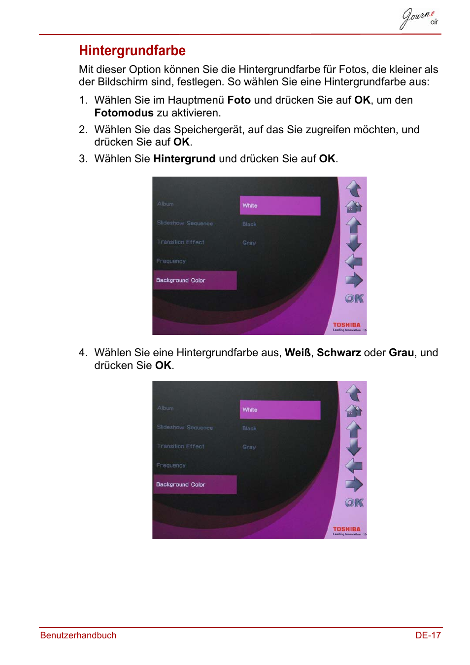 Hintergrundfarbe | Toshiba JournE Air800-801 User Manual | Page 79 / 706