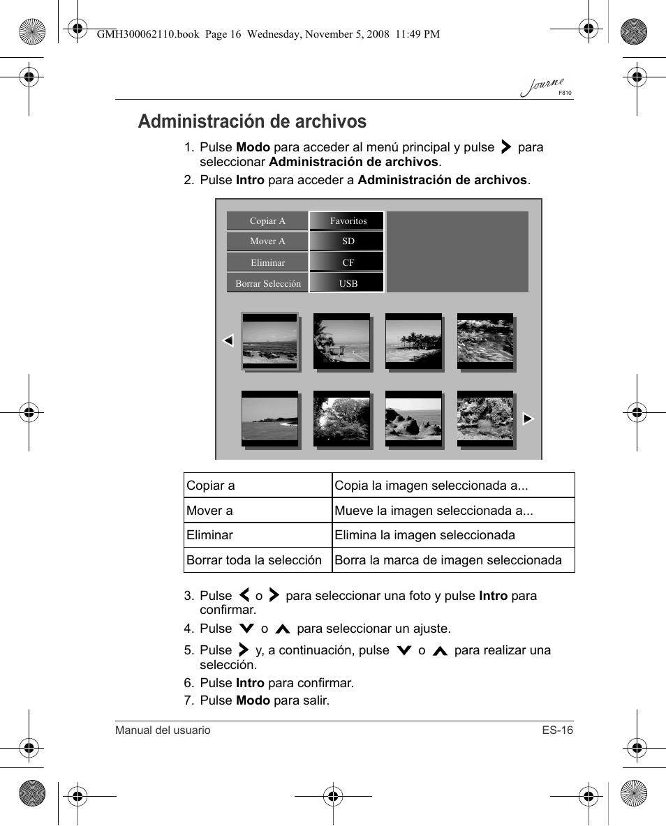 Administración de archivos | Toshiba JournE F810 User Manual | Page 101 / 308