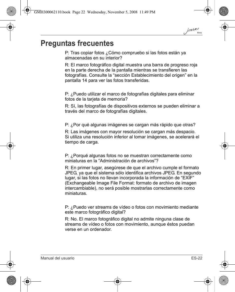Preguntas frecuentes | Toshiba JournE F810 User Manual | Page 107 / 308