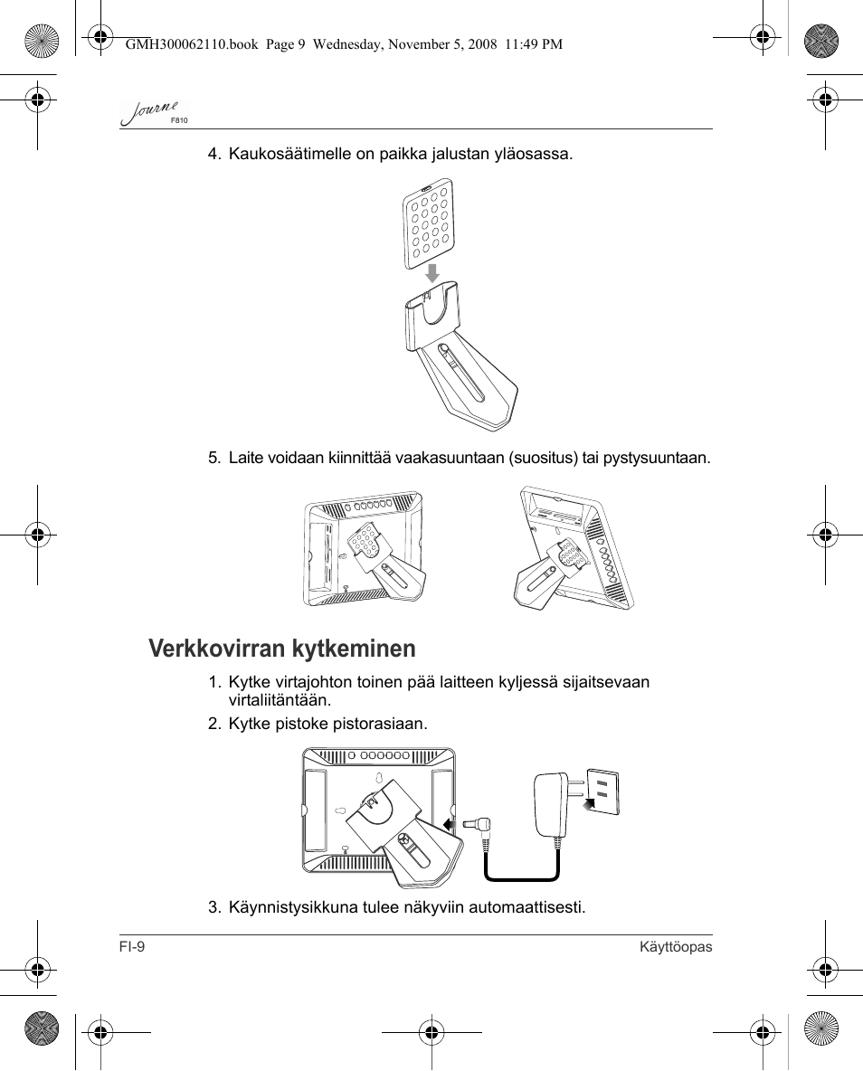 Verkkovirran kytkeminen | Toshiba JournE F810 User Manual | Page 122 / 308