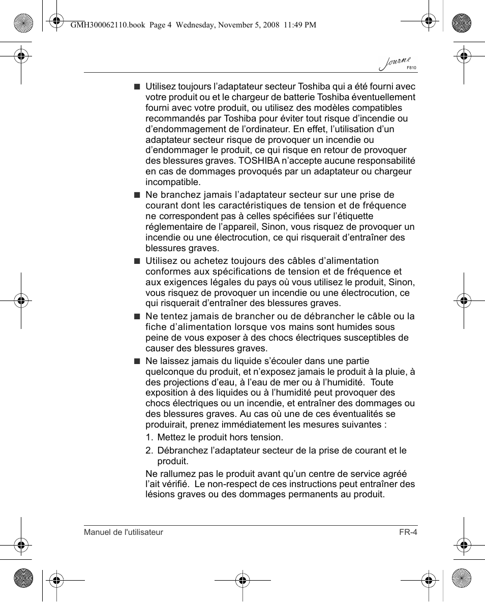 Toshiba JournE F810 User Manual | Page 143 / 308
