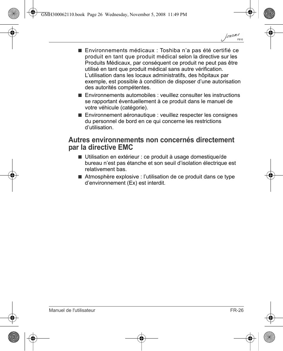 Toshiba JournE F810 User Manual | Page 165 / 308