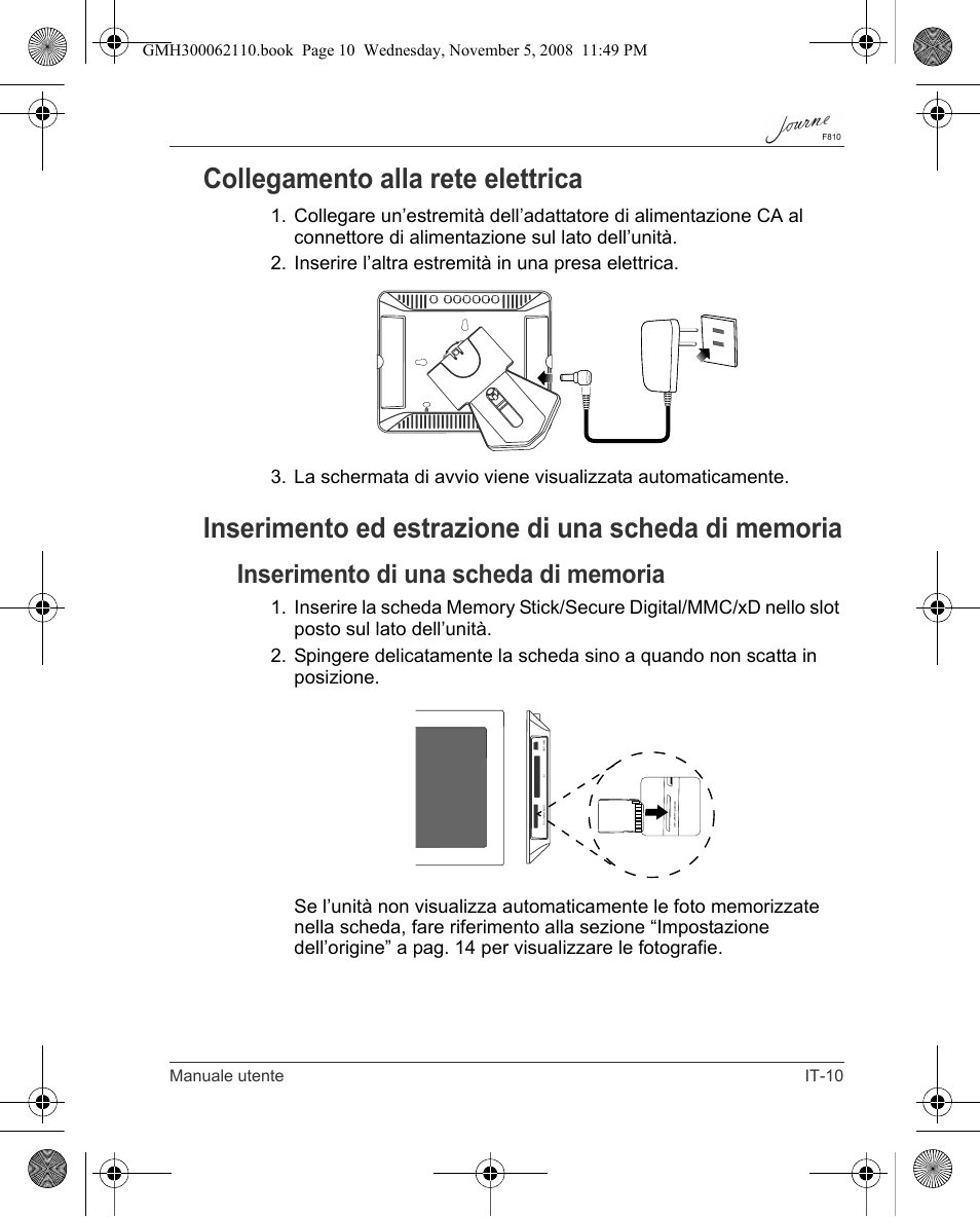 Collegamento alla rete elettrica, Manuale utente it-10 | Toshiba JournE F810 User Manual | Page 177 / 308