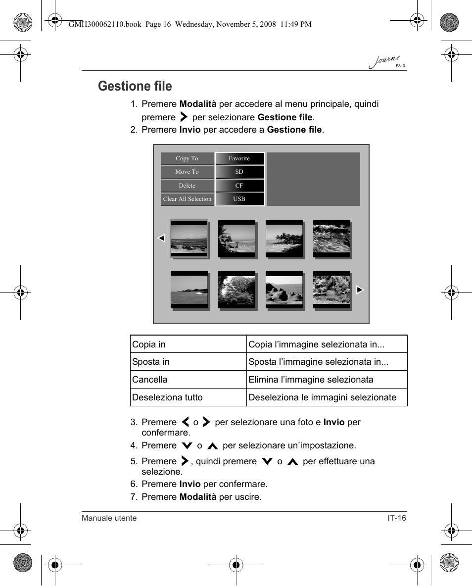 Gestione file | Toshiba JournE F810 User Manual | Page 183 / 308