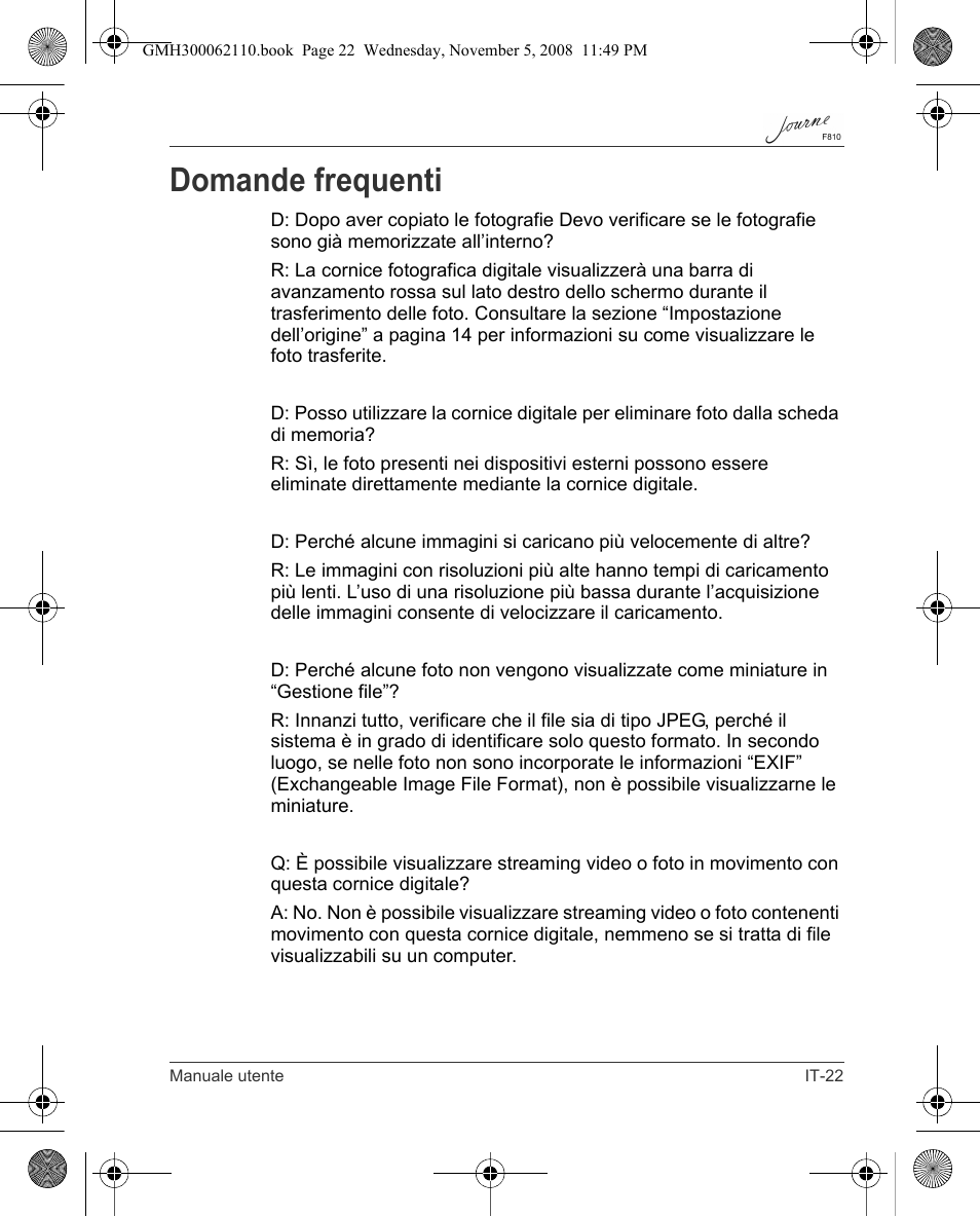 Domande frequenti | Toshiba JournE F810 User Manual | Page 189 / 308