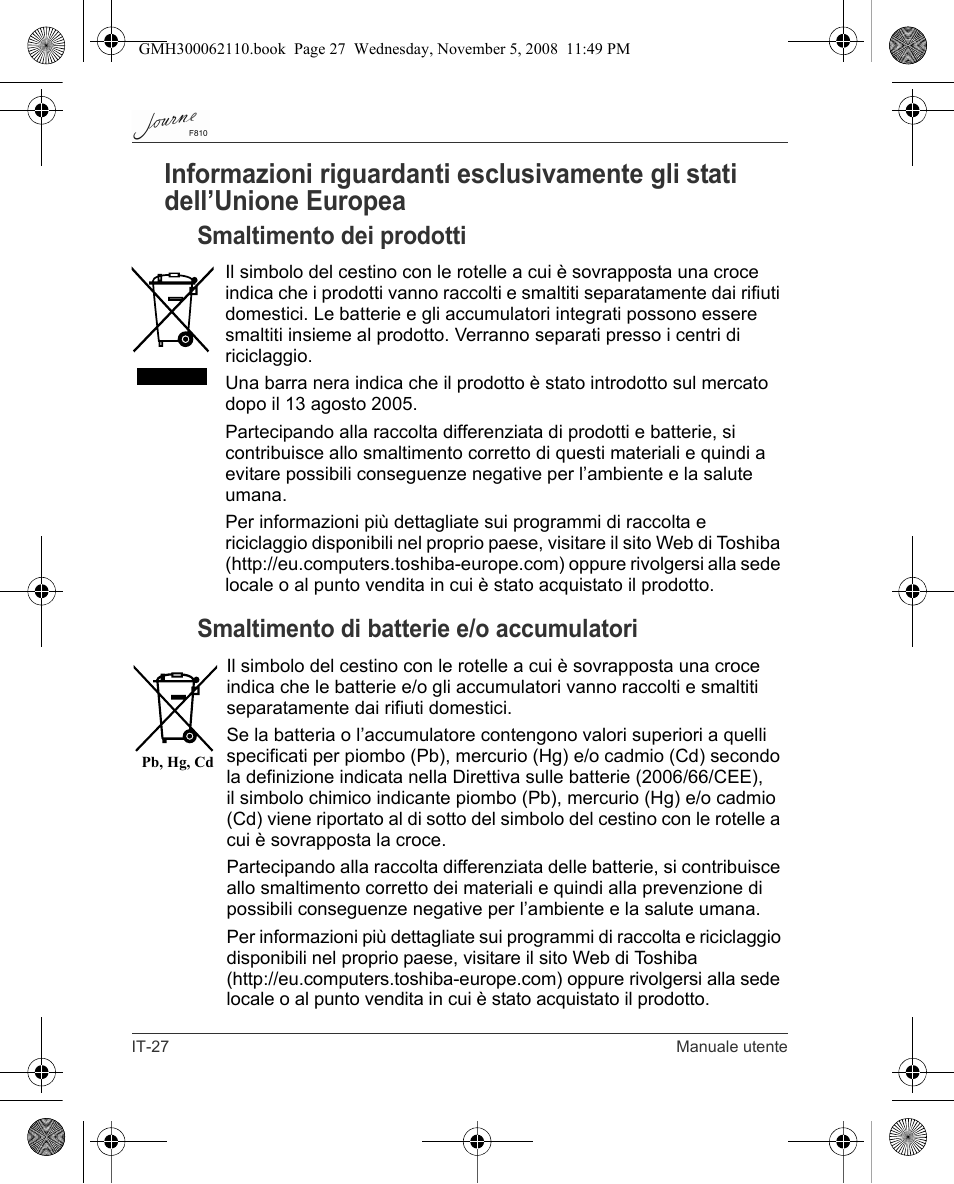 Toshiba JournE F810 User Manual | Page 194 / 308