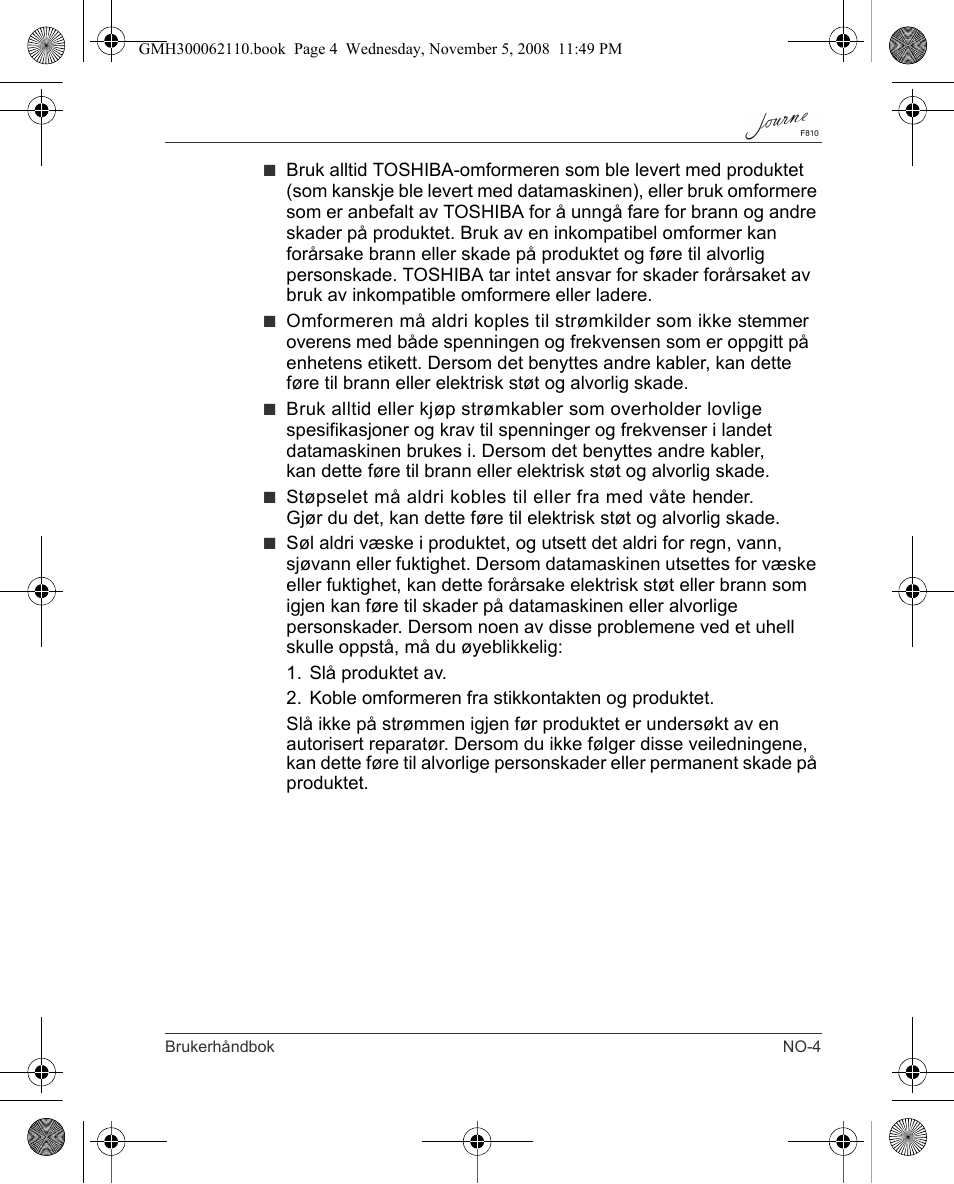 Toshiba JournE F810 User Manual | Page 227 / 308