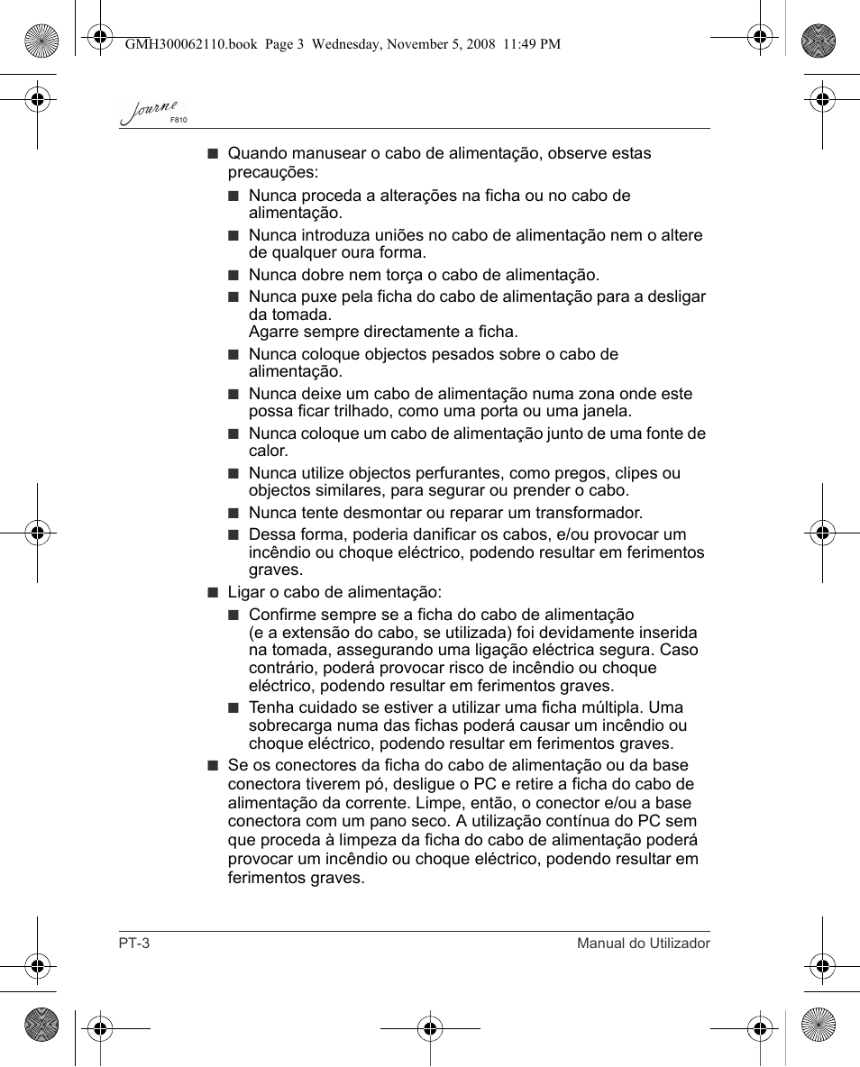 Toshiba JournE F810 User Manual | Page 254 / 308