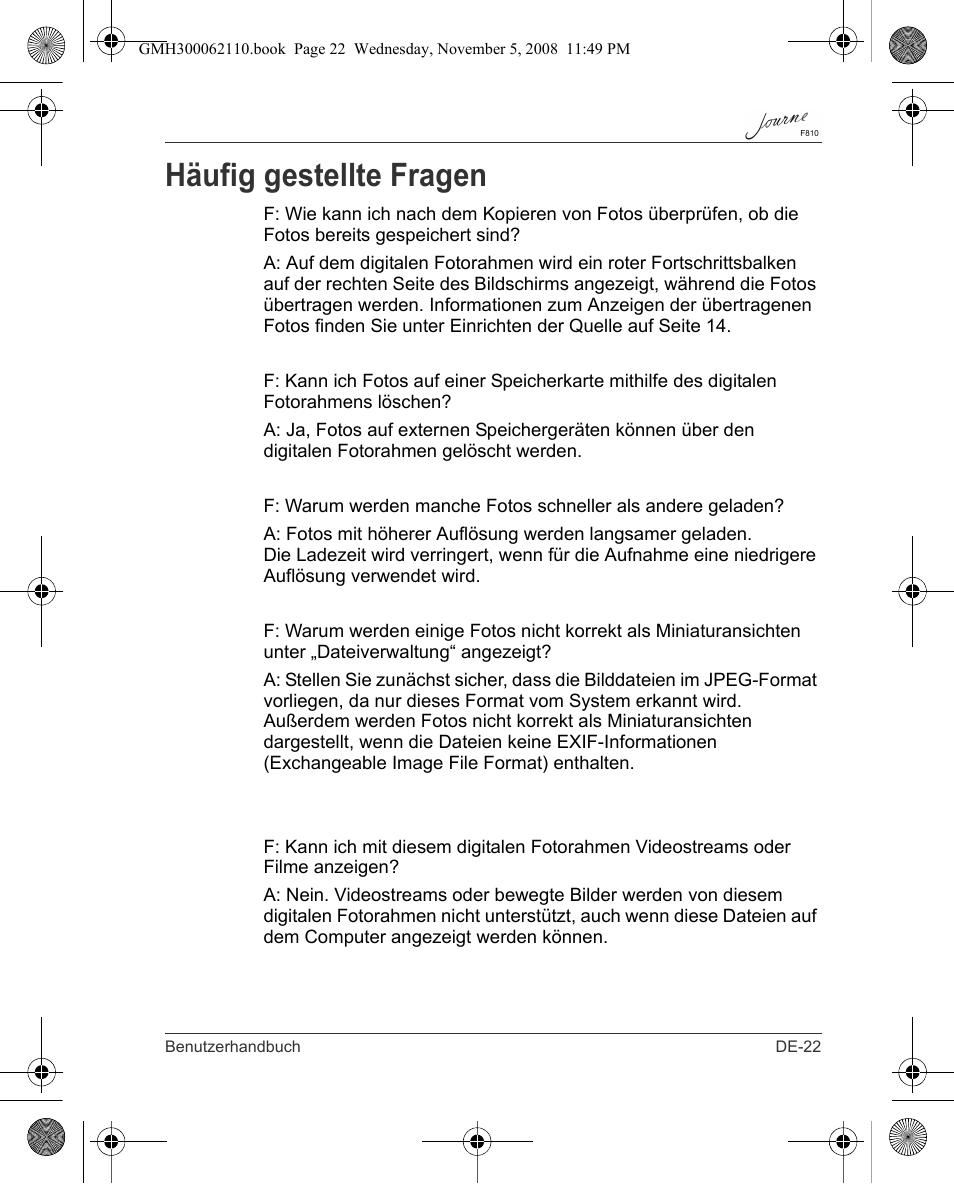Häufig gestellte fragen | Toshiba JournE F810 User Manual | Page 51 / 308