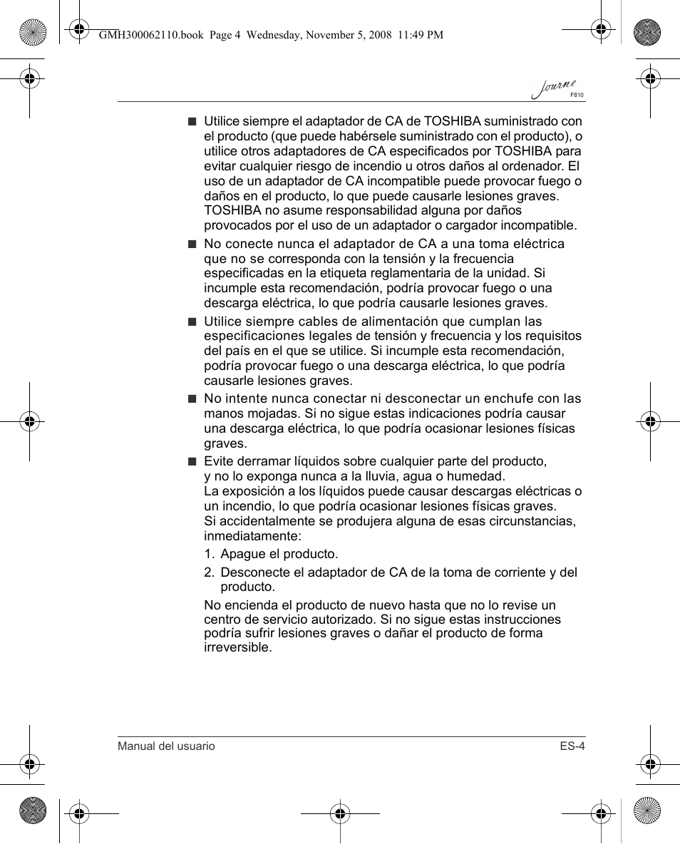 Toshiba JournE F810 User Manual | Page 89 / 308
