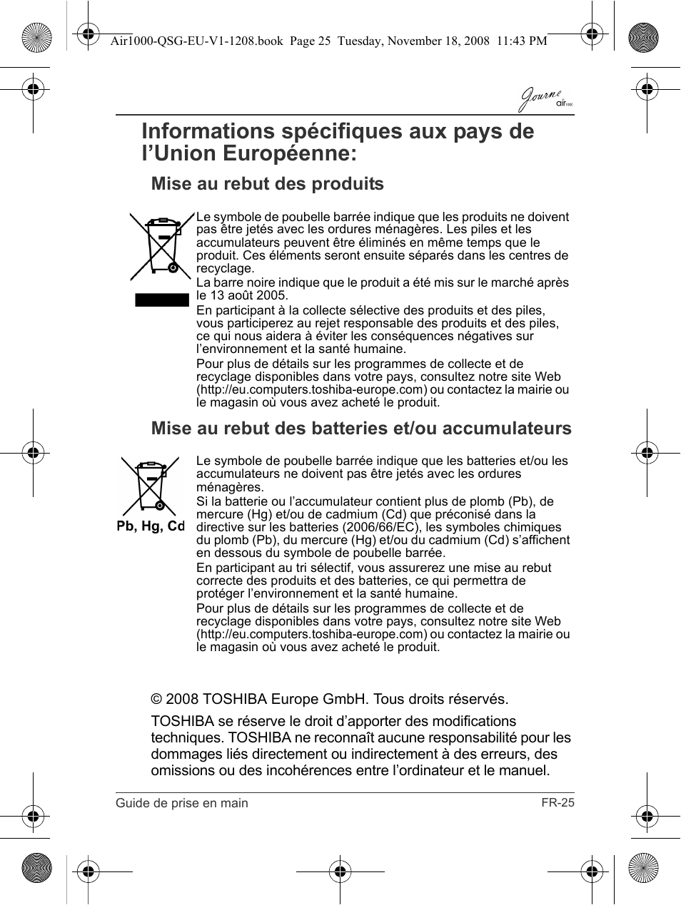 Toshiba JournE Air1000 User Manual | Page 141 / 256