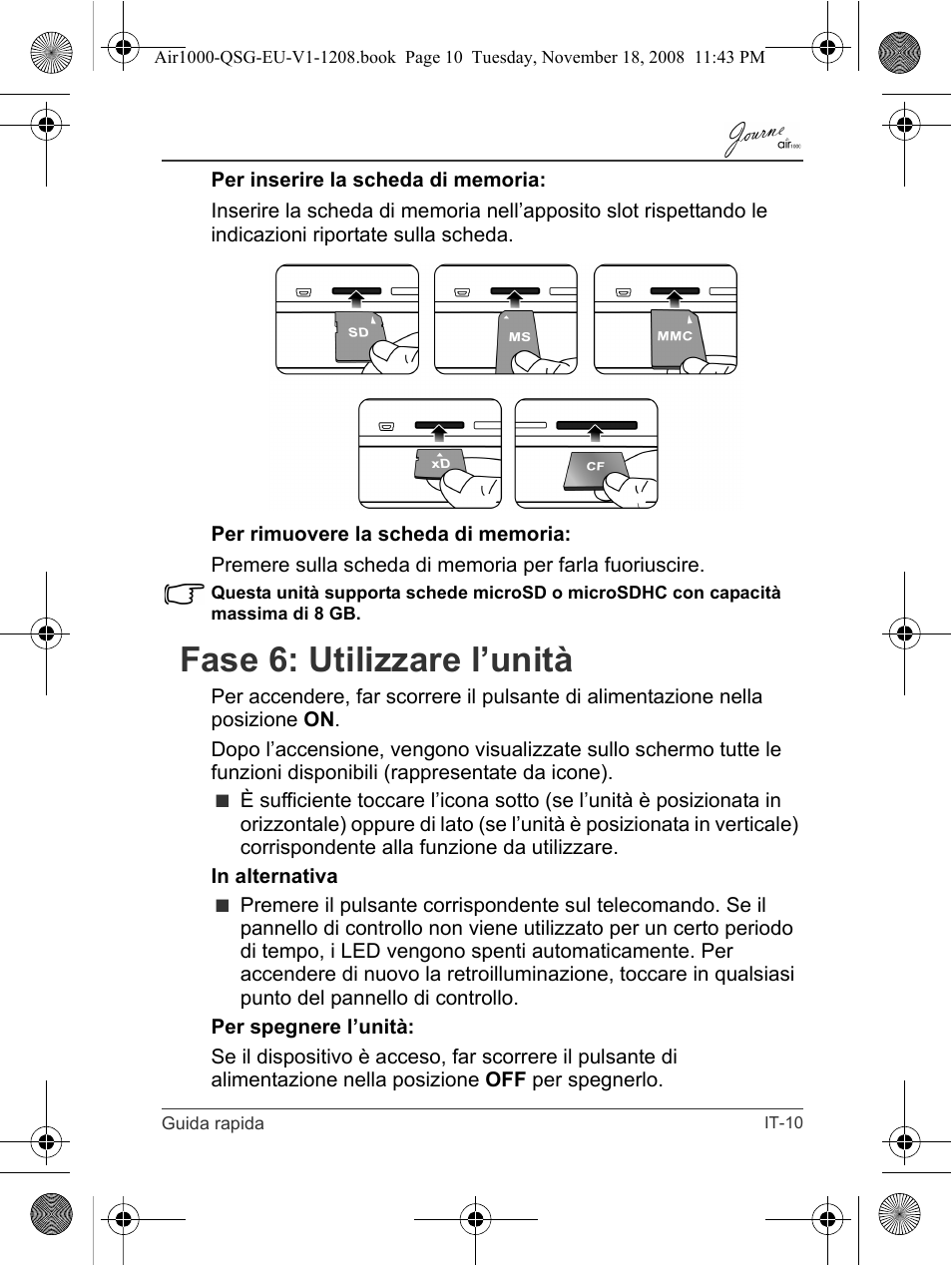Fase 6: utilizzare l’unità | Toshiba JournE Air1000 User Manual | Page 151 / 256