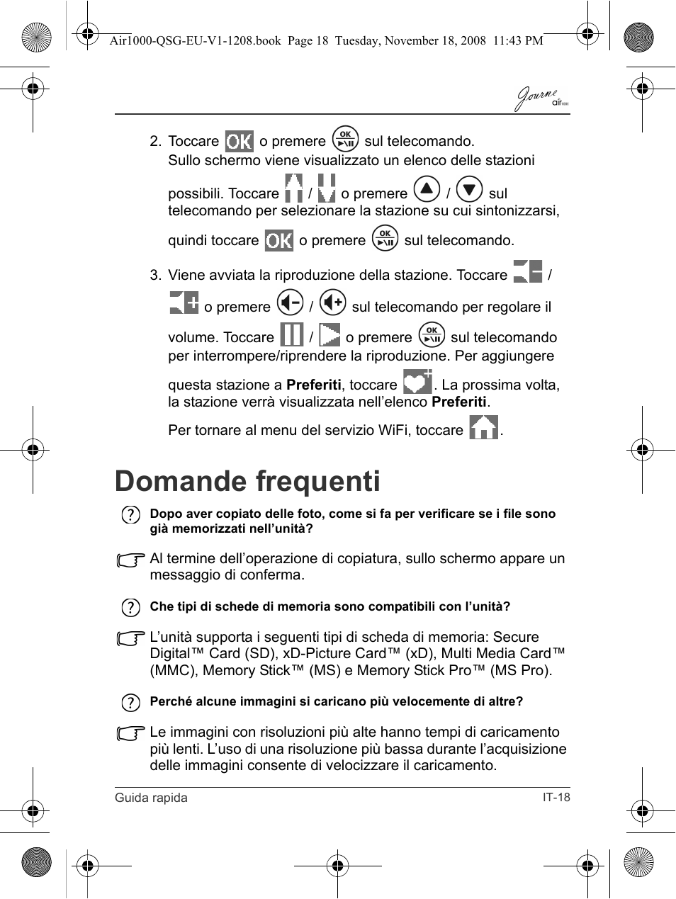 Domande frequenti | Toshiba JournE Air1000 User Manual | Page 159 / 256