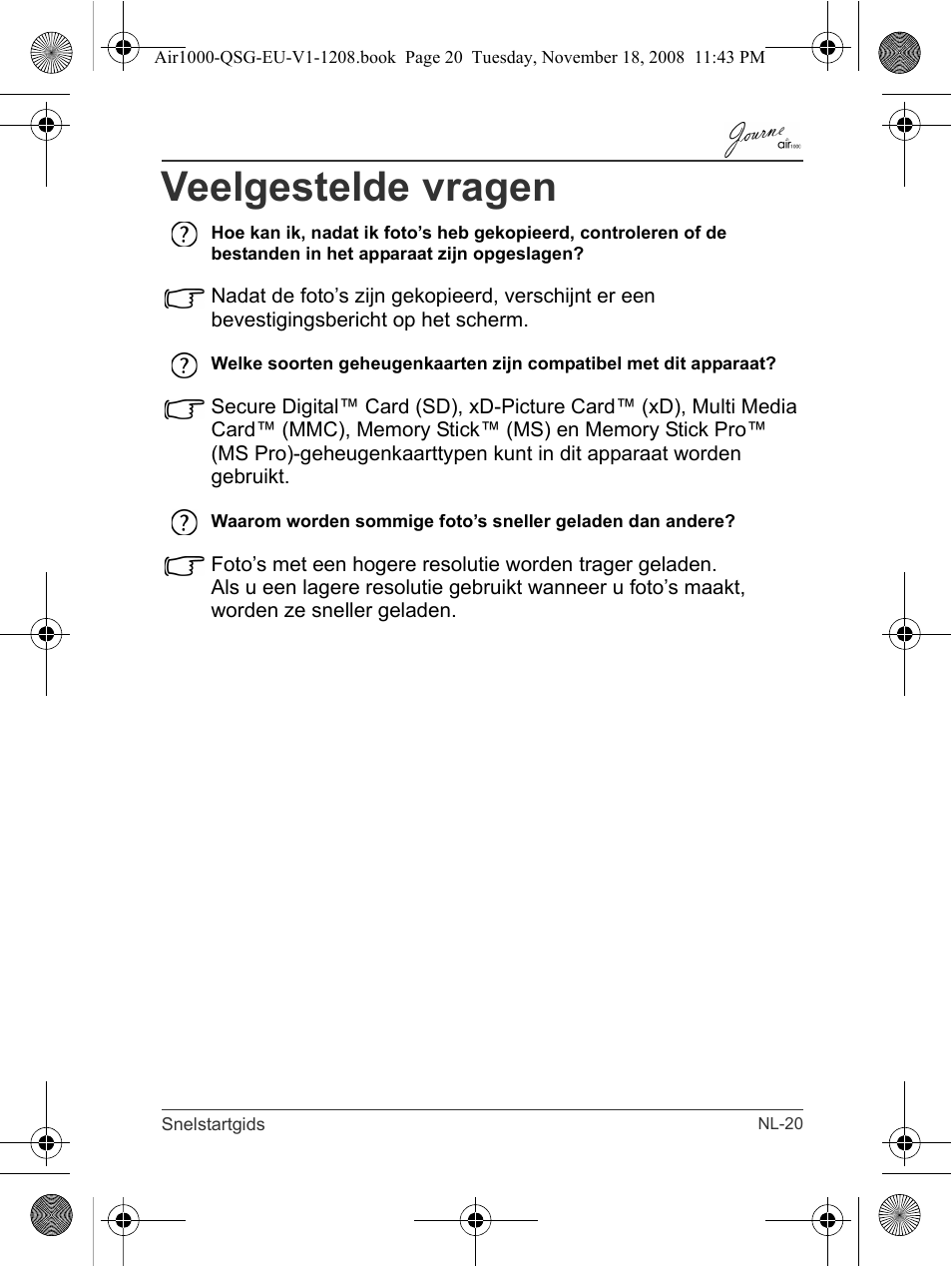 Veelgestelde vragen | Toshiba JournE Air1000 User Manual | Page 183 / 256