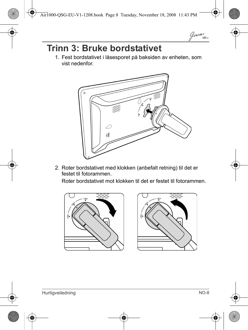 Trinn 3: bruke bordstativet | Toshiba JournE Air1000 User Manual | Page 195 / 256