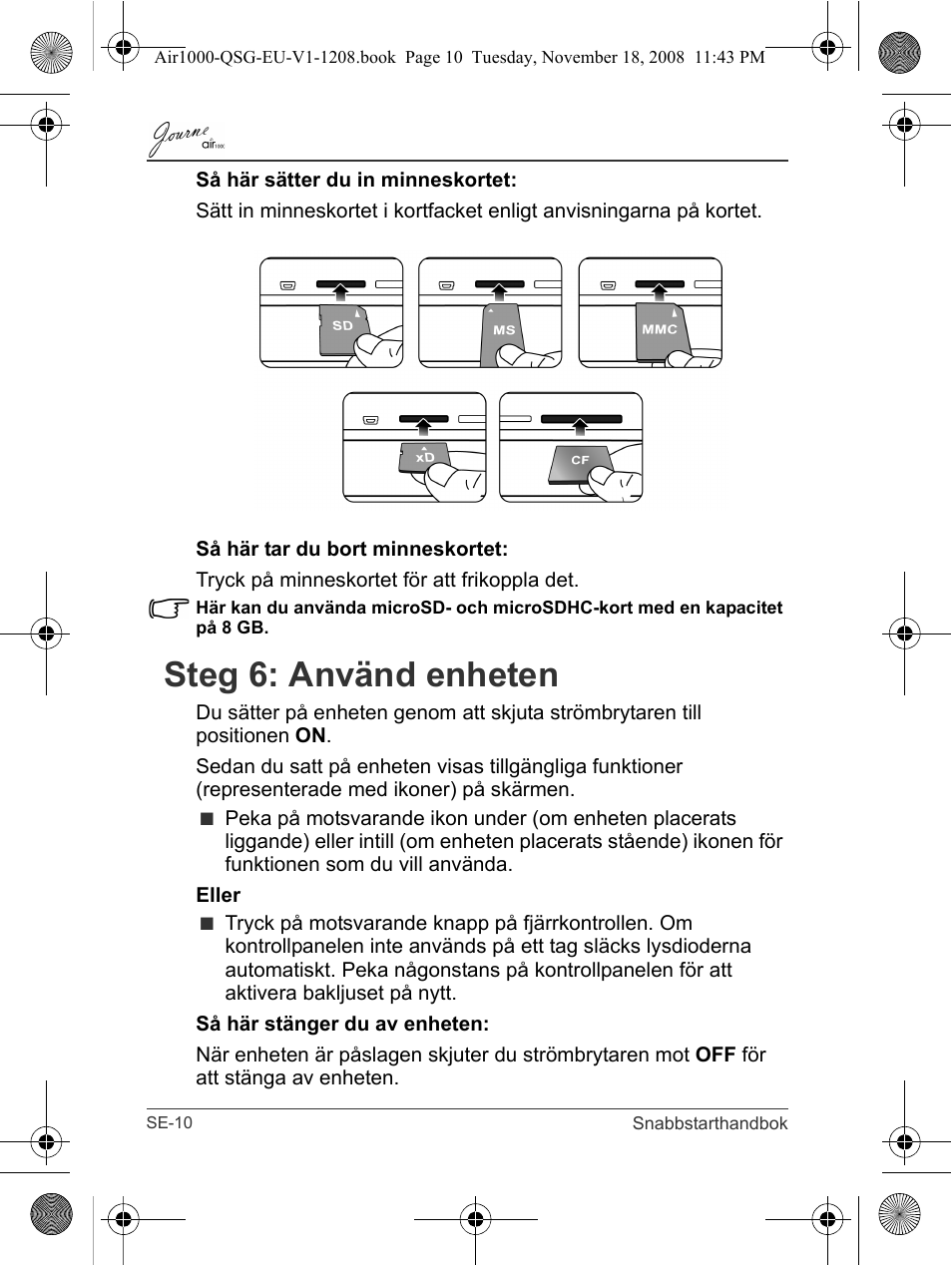 Steg 6: använd enheten | Toshiba JournE Air1000 User Manual | Page 242 / 256