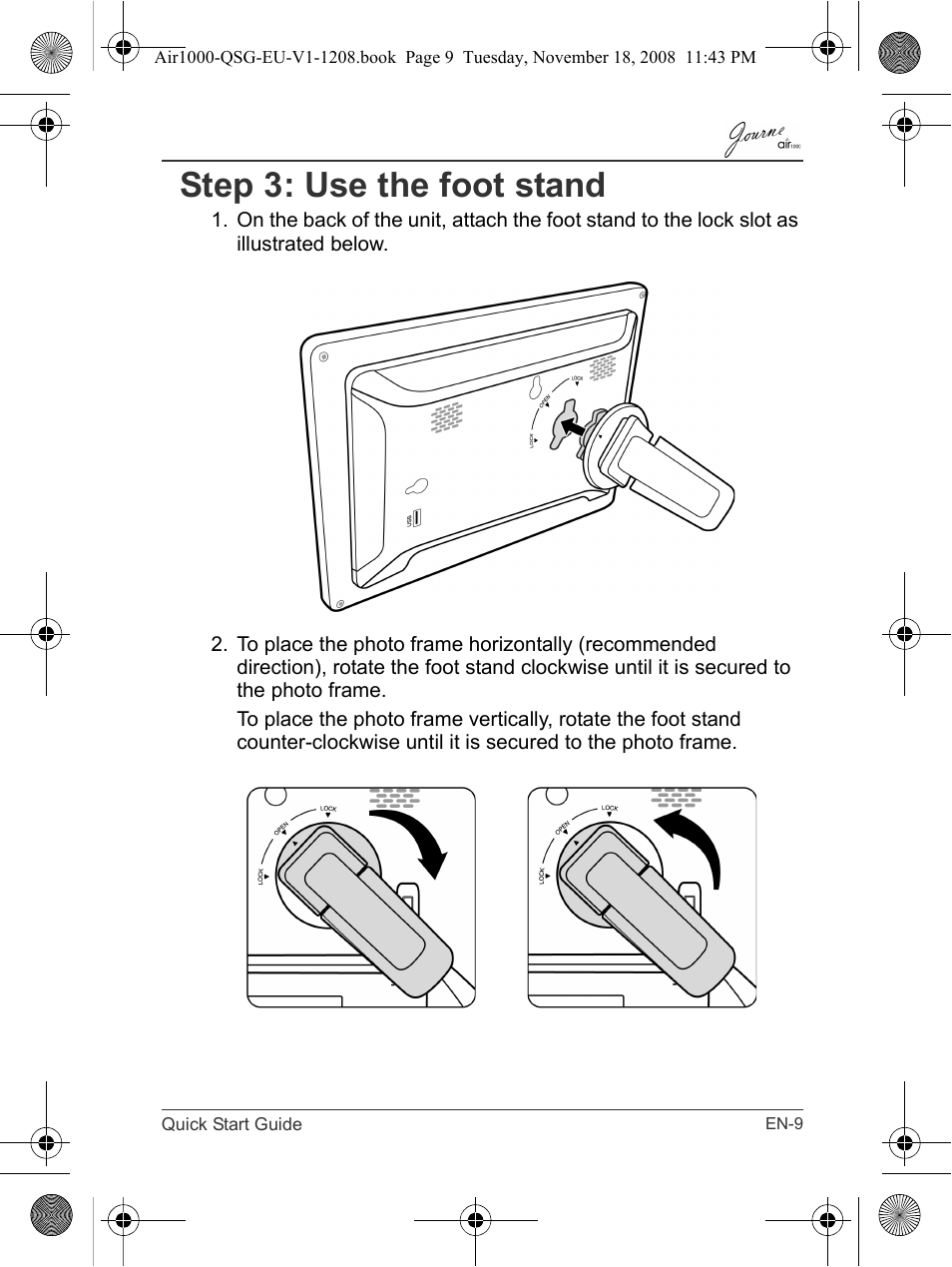 Step 3: use the foot stand | Toshiba JournE Air1000 User Manual | Page 9 / 256