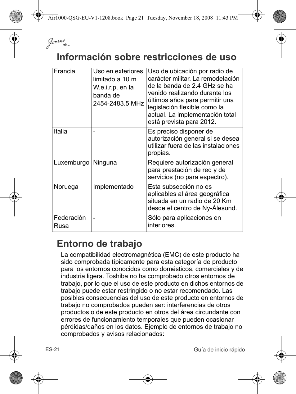 Toshiba JournE Air1000 User Manual | Page 92 / 256