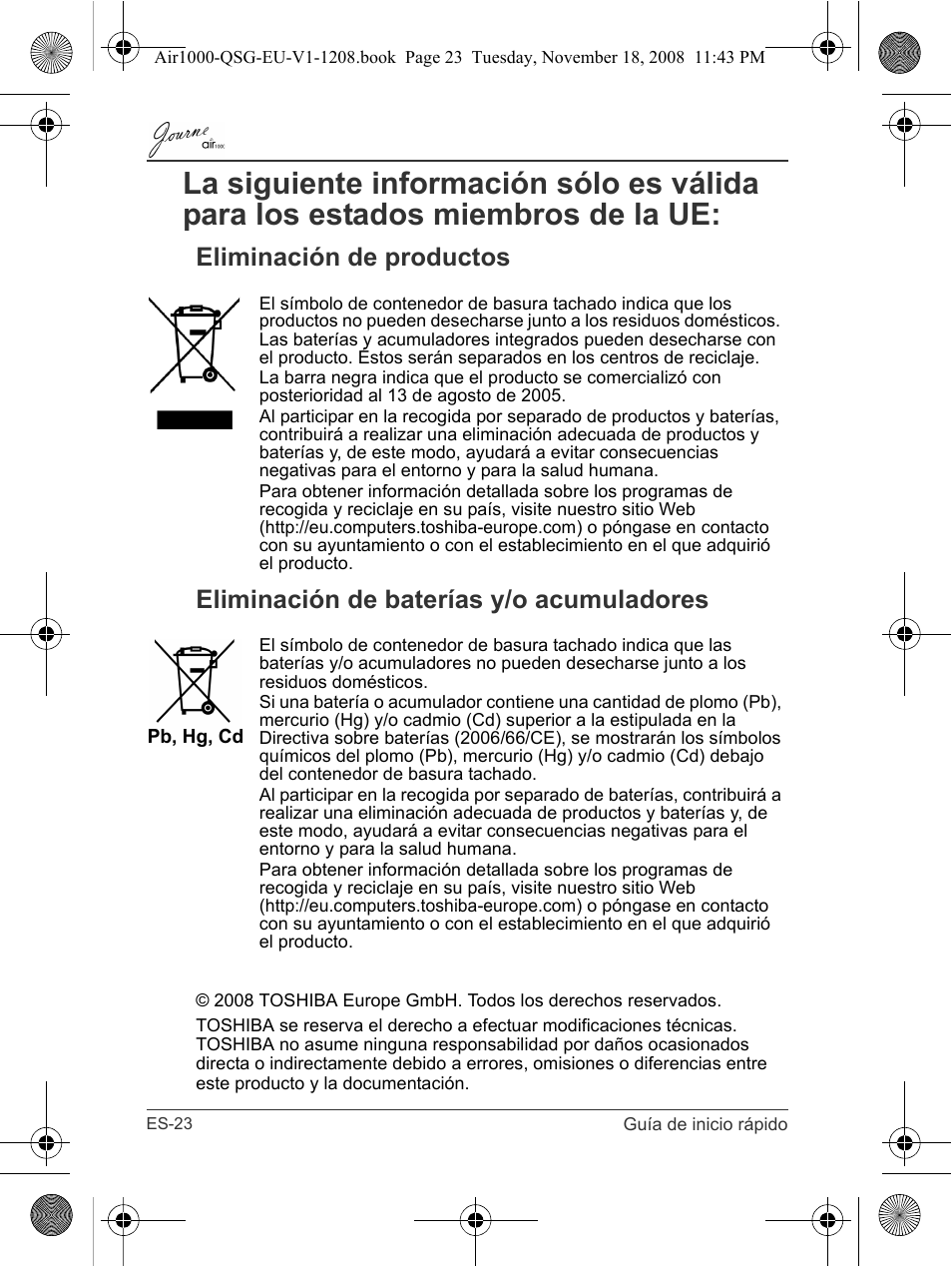 Toshiba JournE Air1000 User Manual | Page 94 / 256