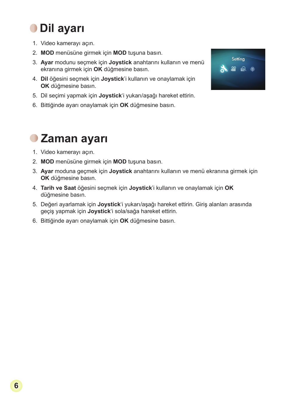 Dil ayarı, Zaman ayarı | Toshiba Camileo Pro HD User Manual | Page 175 / 194