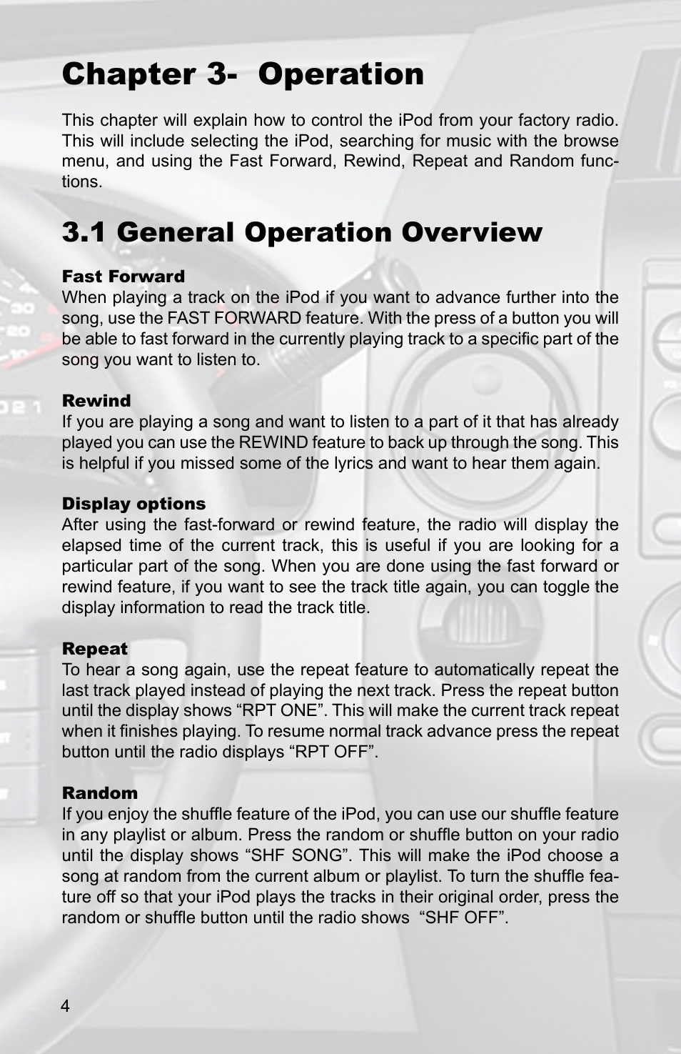 Chapter 3- operation, 1 general operation overview | AAMP of America PXDP2 User Manual | Page 6 / 16