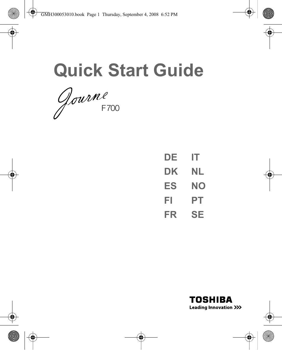 Toshiba JOURNE F700 User Manual | 102 pages