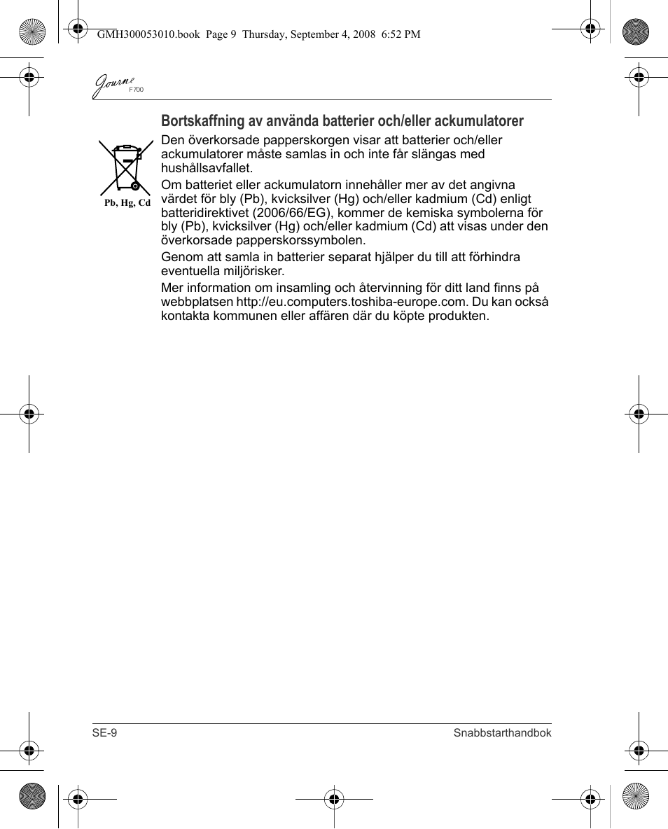 Toshiba JOURNE F700 User Manual | Page 100 / 102