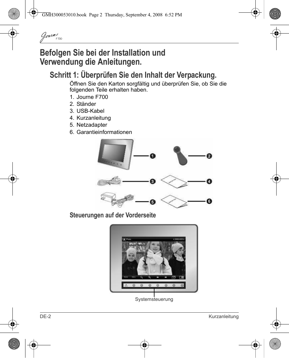 Steuerungen auf der vorderseite | Toshiba JOURNE F700 User Manual | Page 12 / 102