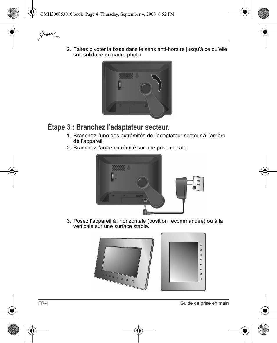 Étape 3 : branchez l’adaptateur secteur | Toshiba JOURNE F700 User Manual | Page 50 / 102