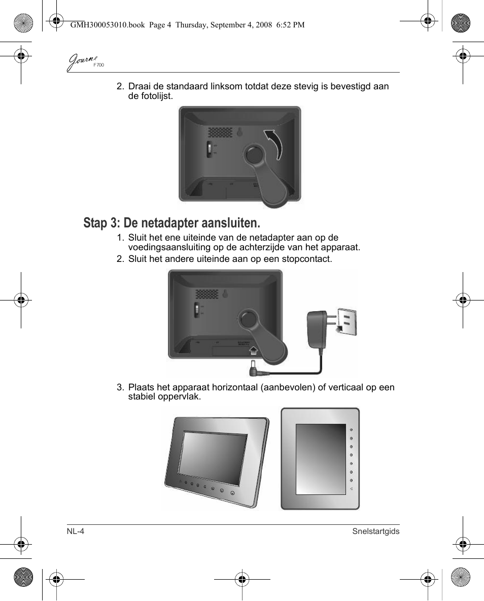 Stap 3: de netadapter aansluiten | Toshiba JOURNE F700 User Manual | Page 68 / 102