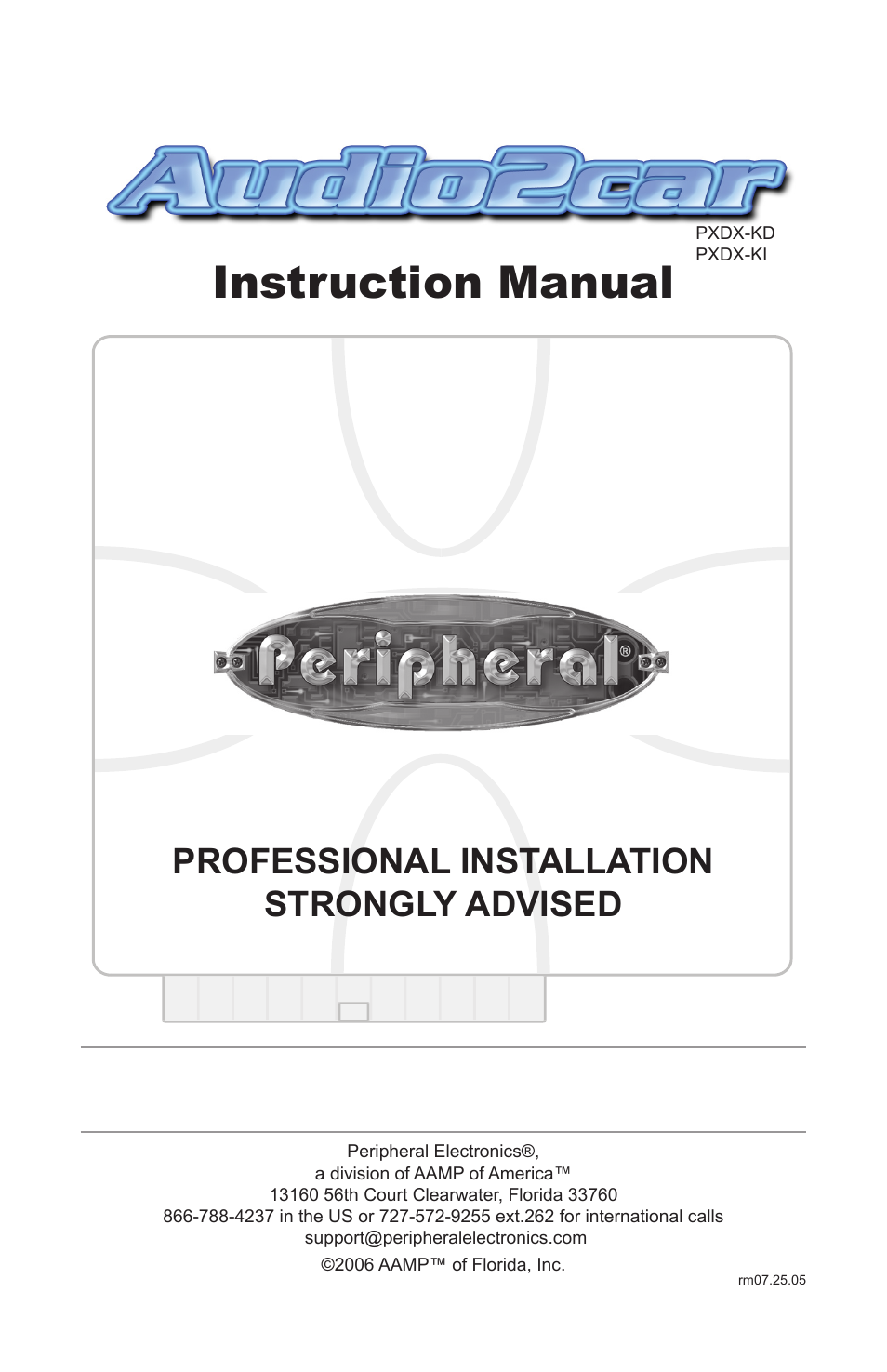 AAMP of America PXDX-KI User Manual | 20 pages