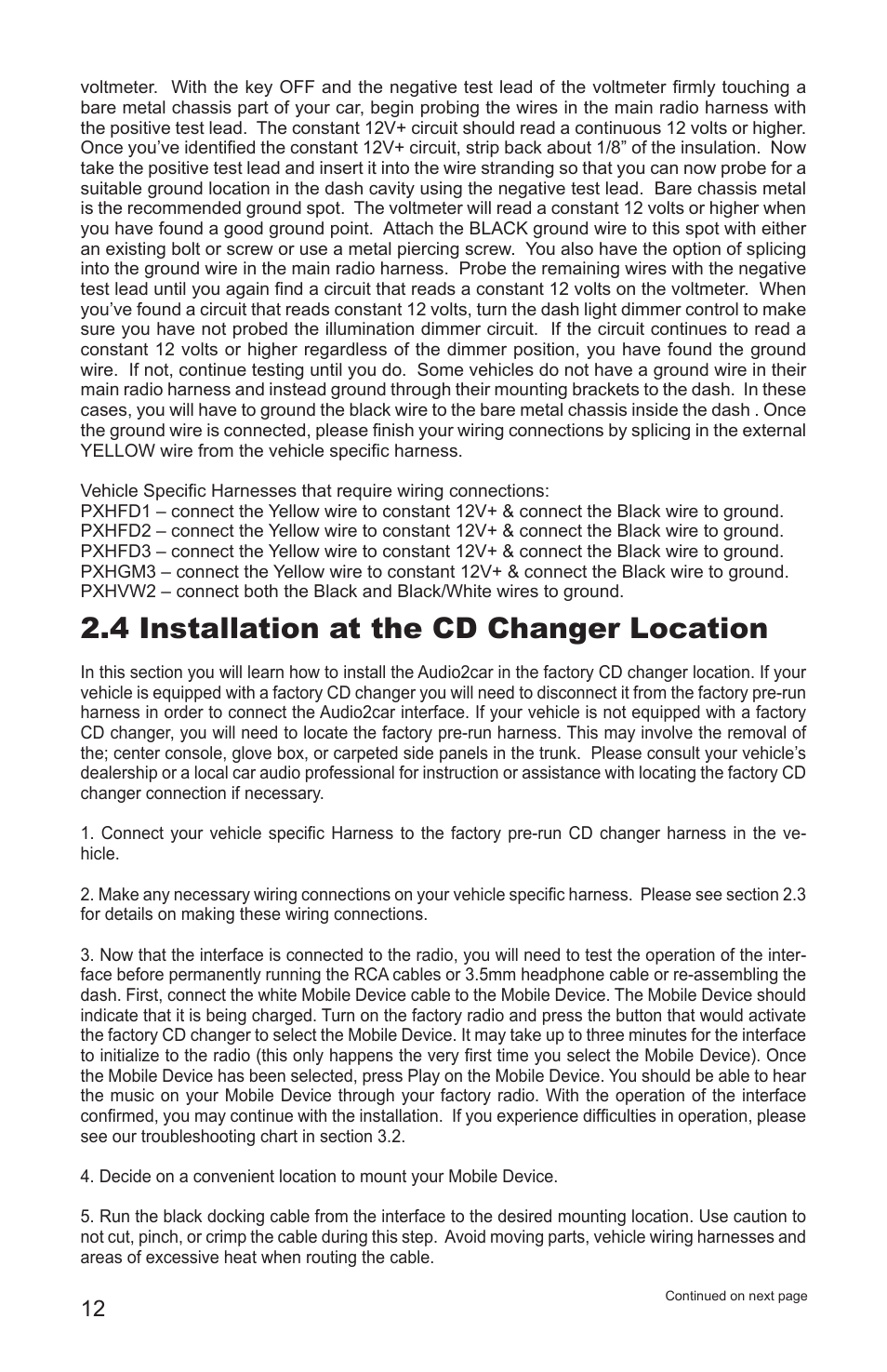 4 installation at the cd changer location | AAMP of America PXDX-KI User Manual | Page 14 / 20