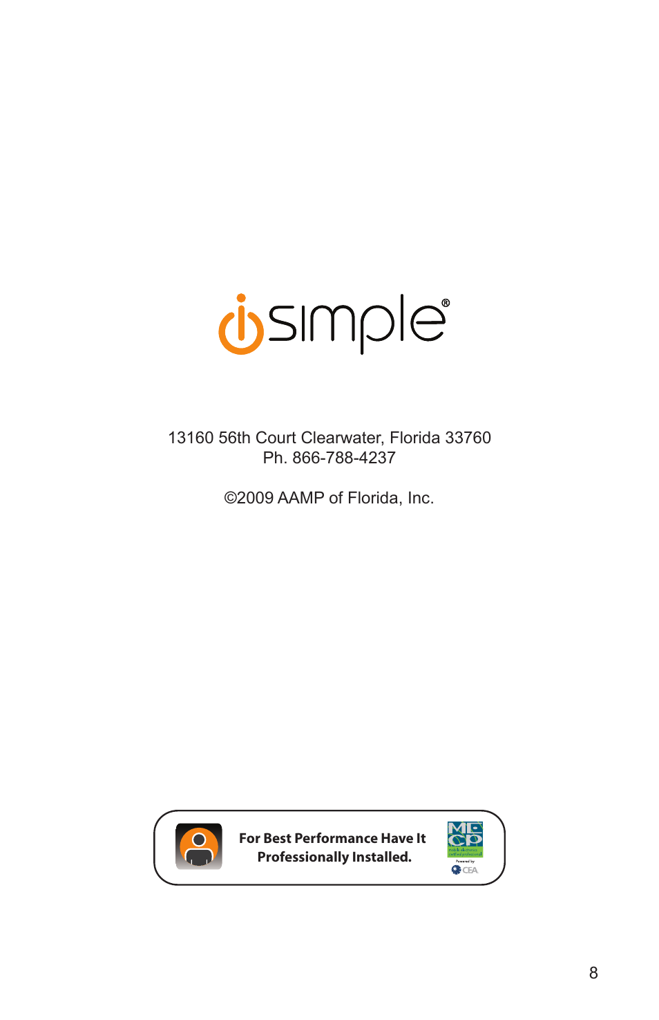 AAMP of America BLUSTREAM ISBT21 User Manual | Page 8 / 8