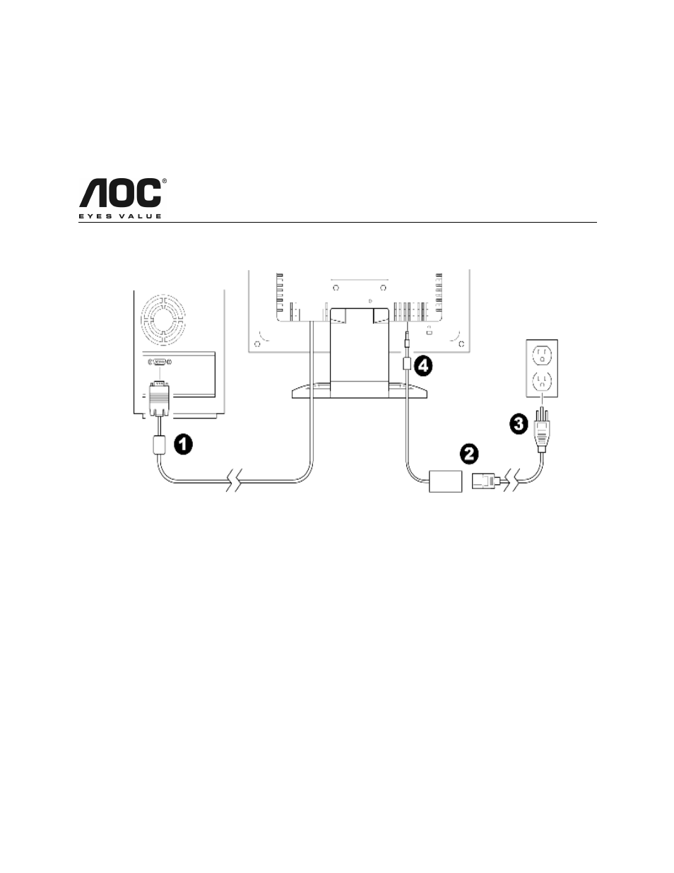 Before you operate the monitor, Aoc lm720bge, Connecting the wires using the power cord supplied | AOC LM720BGE User Manual | Page 6 / 19