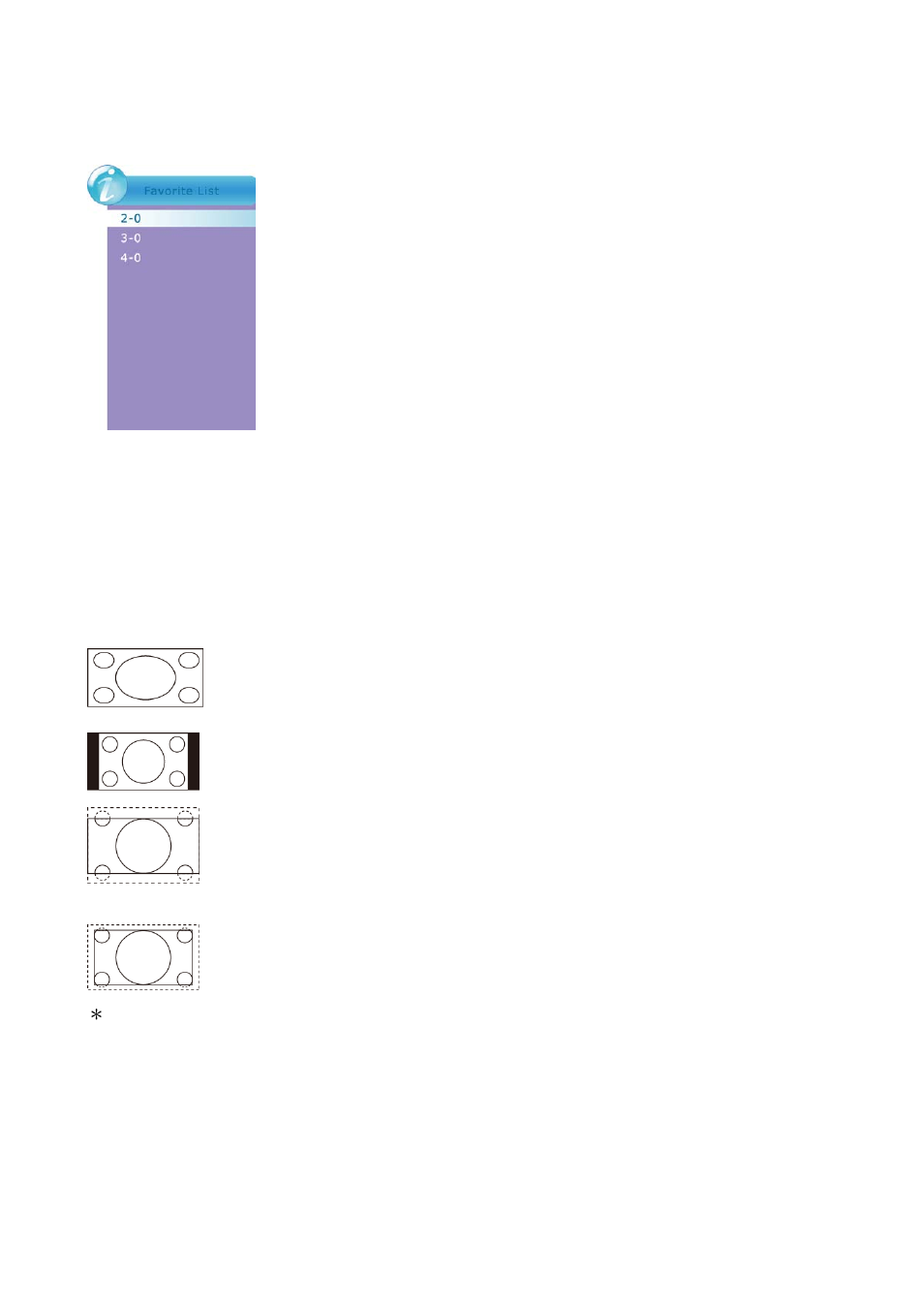 Favorite channels, Sleep time setting, Zoom | Mts selecting, C.c mode | AOC ENVISION L24H898 User Manual | Page 24 / 40
