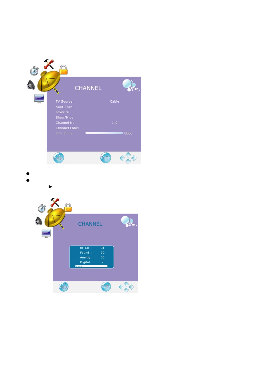 Channel menu | AOC ENVISION L24H898 User Manual | Page 35 / 40