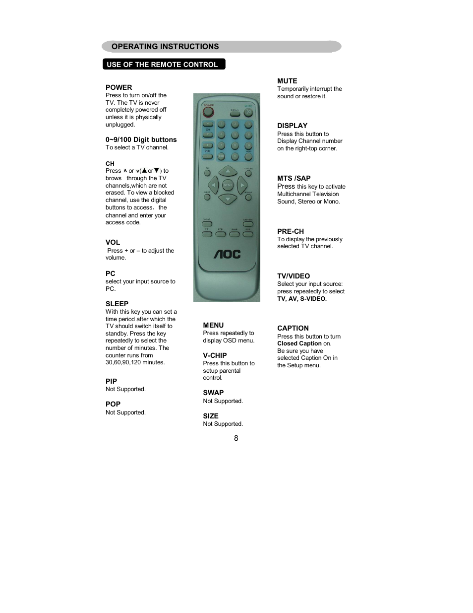 AOC A17UX231 User Manual | Page 7 / 24
