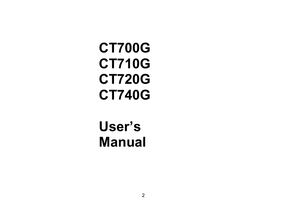 AOC CT700G User Manual | 7 pages