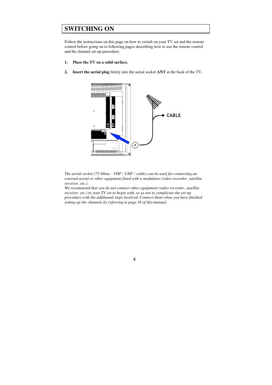 Switching on | AOC N27W551T User Manual | Page 5 / 21