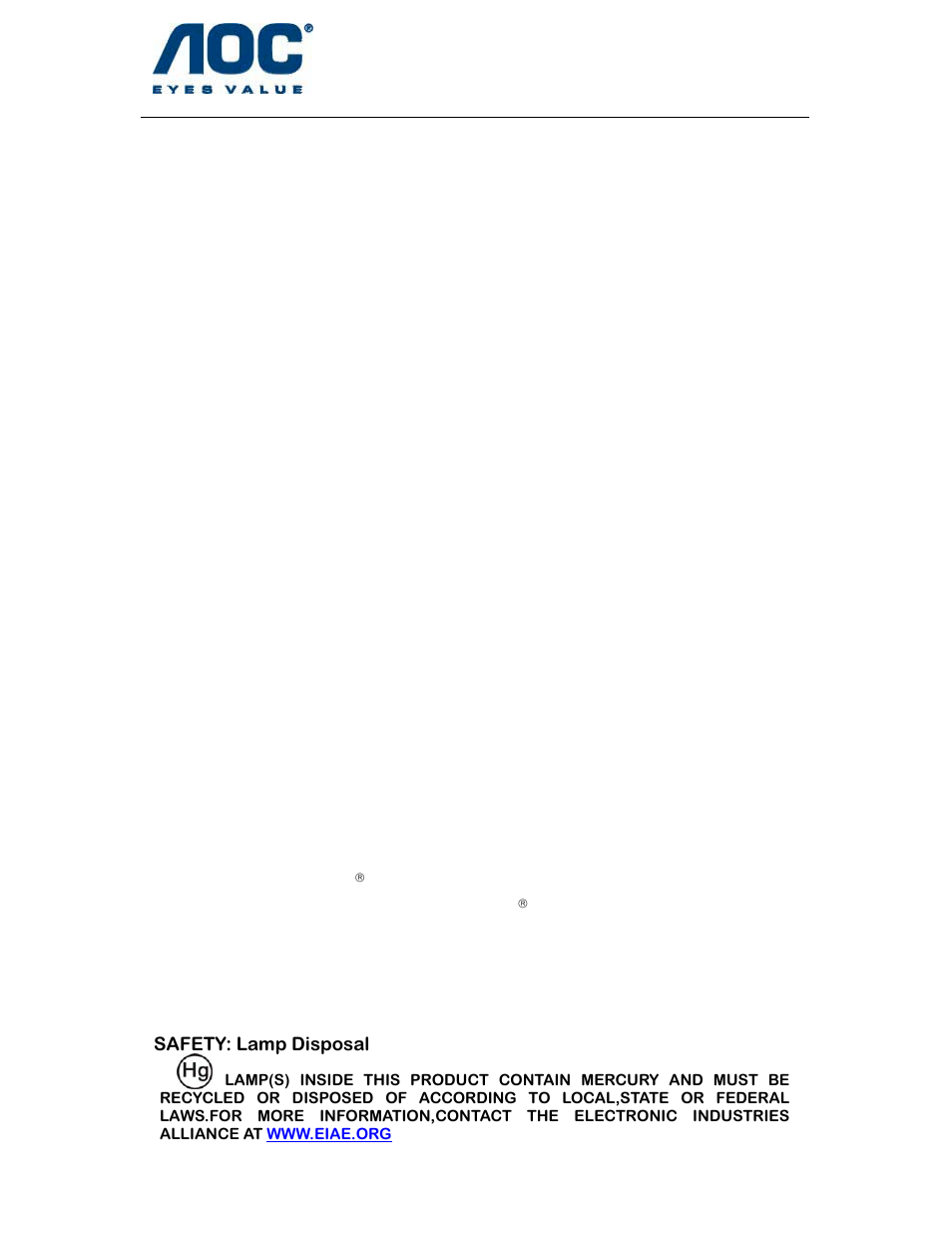 Lm929, For your safety | AOC LM929 User Manual | Page 3 / 26