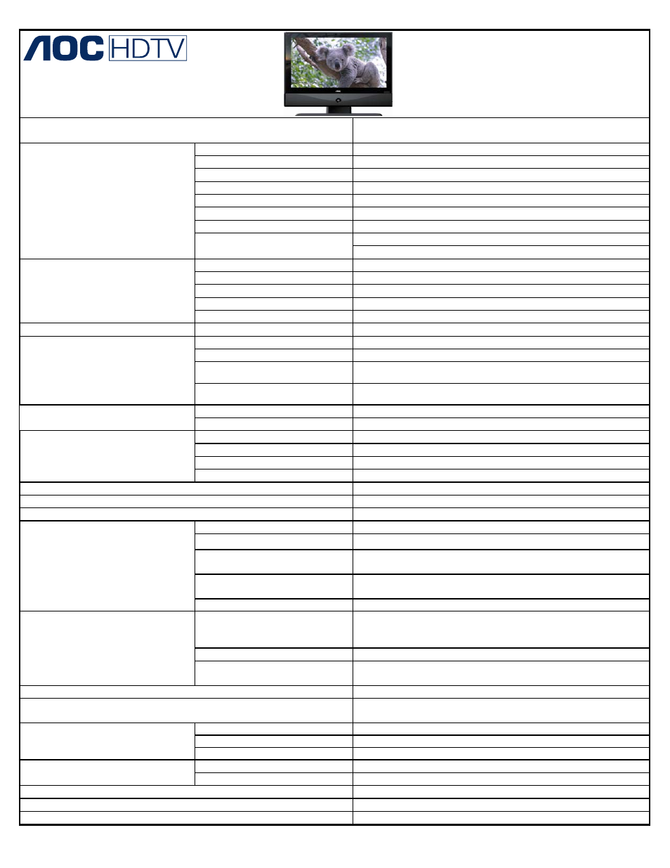 AOC L26W898 User Manual | 1 page