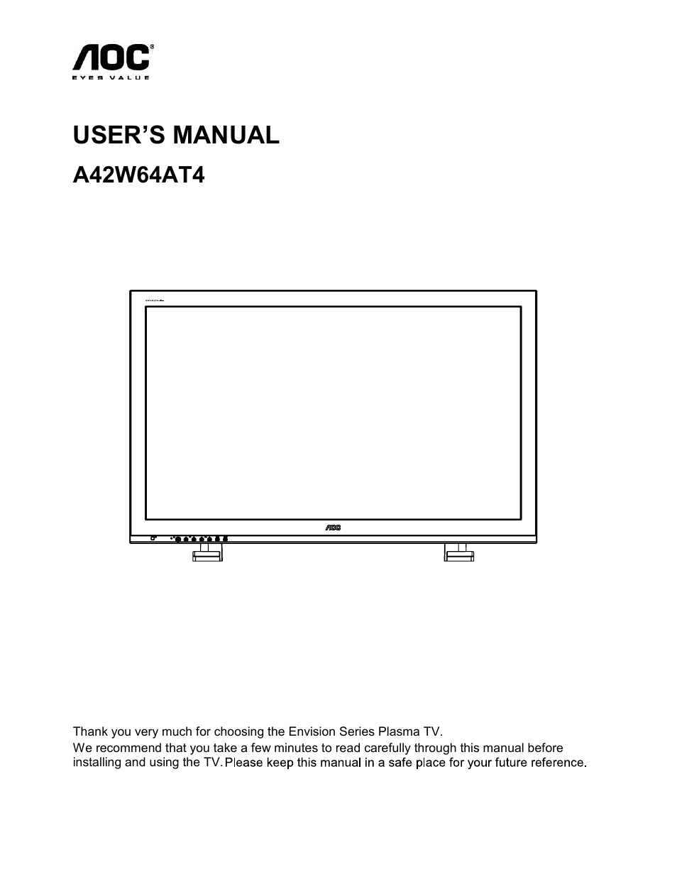 AOC A42W64AT4 User Manual | 19 pages