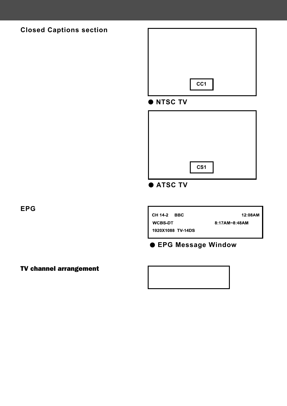 Osd menu descriptions | AOC A42W64AT4 User Manual | Page 15 / 19