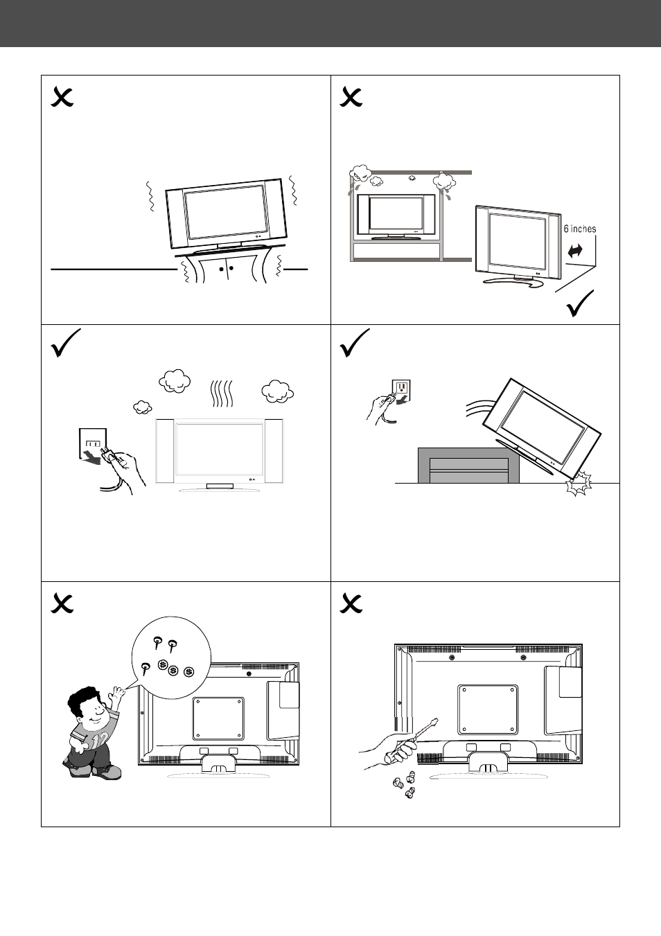 Precautions and reminders | AOC A42W64AT4 User Manual | Page 4 / 19