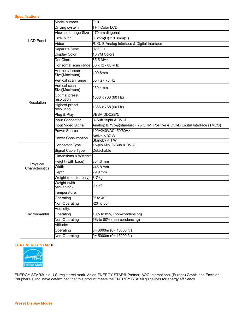 AOC F19 User Manual | Page 22 / 24