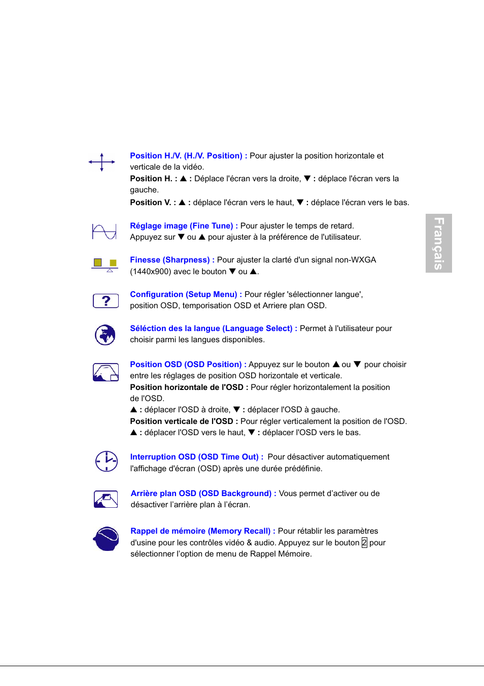 Français | AOC 718Swag-1 User Manual | Page 26 / 57