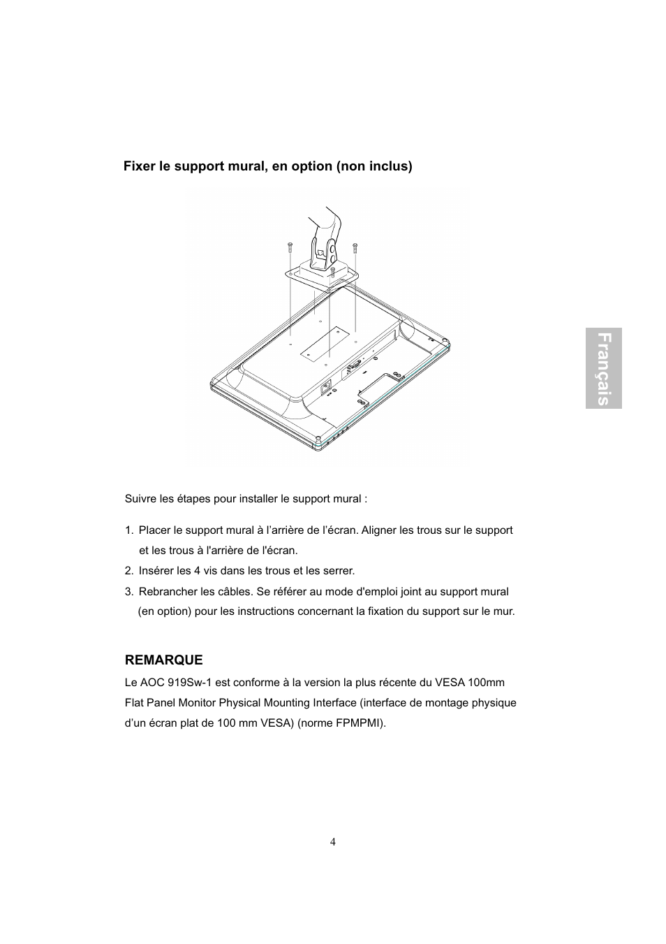 Français | AOC 919Sw-1 User Manual | Page 22 / 47