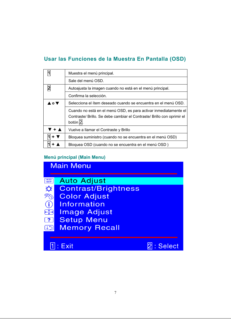 Usar las funciones de la muestra en pantalla (osd) | AOC 919Sw-1 User Manual | Page 41 / 47