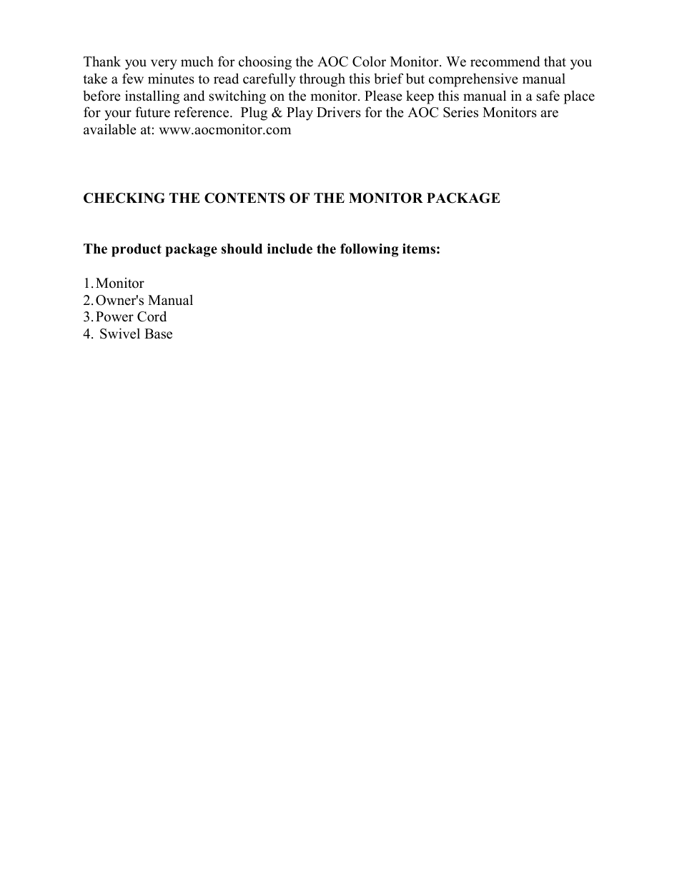 AOC FT710 User Manual | Page 2 / 13